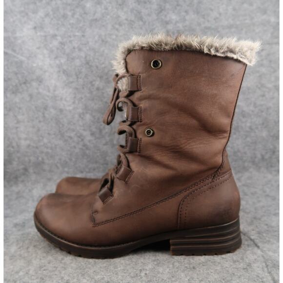 Abeo Shoes Womens 10 Boots Helena Leather Winter Waterproof Snow Warm Lace Up - Picture 4 of 14